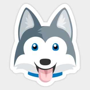 Siberian Husky - Cute Puppy Face for Dog Lovers Sticker